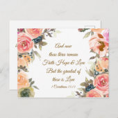 1 Korintiërs 13:13 Geloof Hoop Liefde Bijbelvers Briefkaart (Voorkant / Achterkant)
