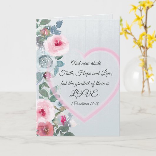 1 Korintiërs 13:13 Grootste is Liefde Valentijns Kaart (Gele Bloem)