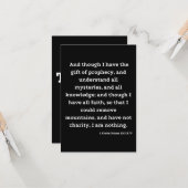 1 Korintiërs 13:2 Bijbelvers Wenskaart Kaart (Voorkant / Achterkant in situ)