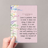 1 Korintiërs 13:4-5 Bijbelvers Afbeelding Acryl Uitnodigingen (Insitu (Draagbaar))