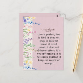 1 Korintiërs 13:4-5 Bijbelvers Afbeelding Briefkaart