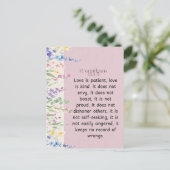 1 Korintiërs 13:4-5 Bijbelvers Afbeelding Briefkaart (Staand voorkant)