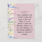 1 Korintiërs 13:4-5 Bijbelvers Afbeelding Briefkaart (Voorkant)