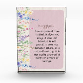 1 Korintiërs 13:4-5 Bijbelvers Afbeelding Fotoblokken (Voorkant)