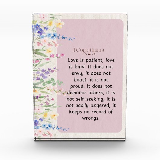 1 Korintiërs 13:4-5 Bijbelvers Afbeelding Fotoblokken (Voorkant)