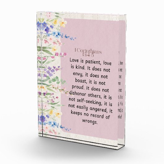 1 Korintiërs 13:4-5 Bijbelvers Afbeelding Fotoblokken (Rechts)