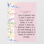 1 Korintiërs 13:4-5 Bijbelvers Afbeelding Raamsticker (Vel)