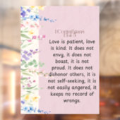 1 Korintiërs 13:4-5 Bijbelvers Afbeelding Raamsticker (Vel 2)