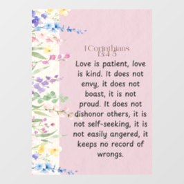 1 Korintiërs 13:4-5 Bijbelvers Afbeelding Raamsticker