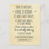 1 Korintiërs 13:4-5 Bijbelvers - Briefkaart (Voorkant)