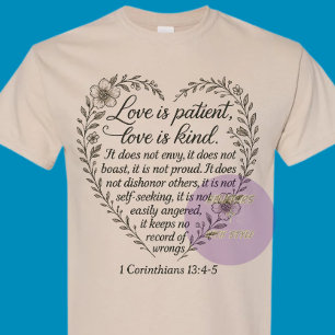 1 Korintiërs 13:4-5 - Christelijk (zw txt) T-shirt