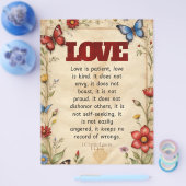 1 Korintiërs 13:4-5 Christelijke Bijbelverzen Art Flyer (Enkel)