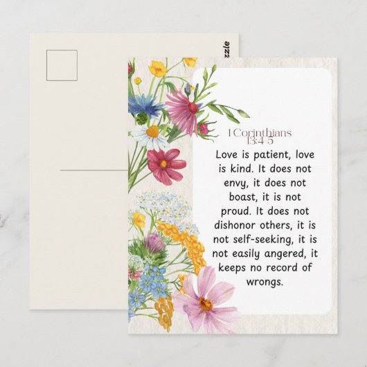 1 Korintiërs 13:4-5 Kalmerende Waterverf Ontwerp Briefkaart (Voorkant / Achterkant)