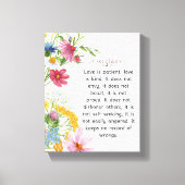 1 Korintiërs 13:4-5 Kalmerende Waterverf Ontwerp Canvas Afdruk (Voorkant)