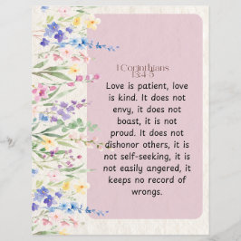 1 Korintiërs 13:4-5 Kalmerende Waterverf Ontwerp Flyer