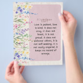 1 Korintiërs 13:4-5 Kalmerende Waterverf Ontwerp Flyer (Hand)