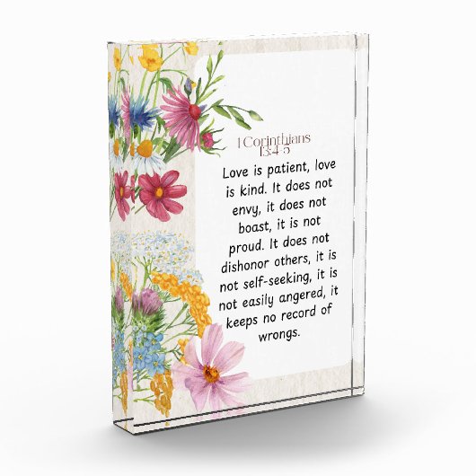 1 Korintiërs 13:4-5 Kalmerende Waterverf Ontwerp Fotoblokken (Links)