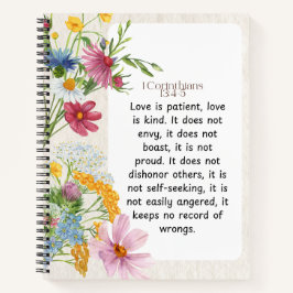 1 Korintiërs 13:4-5 Kalmerende Waterverf Ontwerp Notitieboek