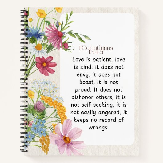 1 Korintiërs 13:4-5 Kalmerende Waterverf Ontwerp Notitieboek (Voorkant)