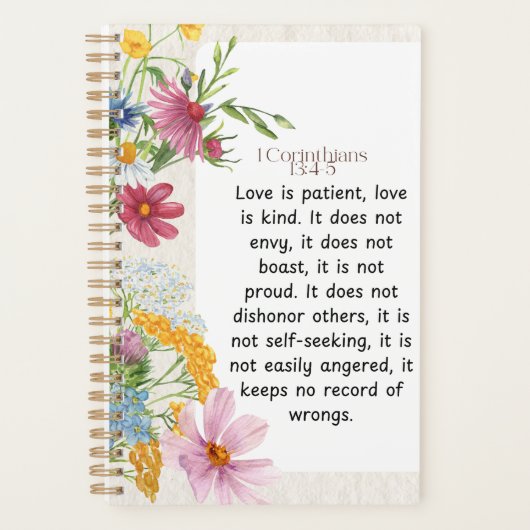 1 Korintiërs 13:4-5 Kalmerende Waterverf Ontwerp Planner (Voorkant)