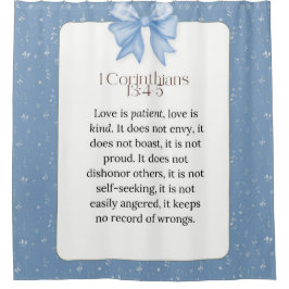 1 korintiërs 13 4 5, liefde is geduldig liefde is  douchegordijn