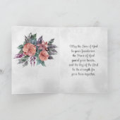 1 Korintiërs 13:4-8 Bijbeltekst Bloemige Trouwkaar Kaart (Binnen)