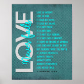 1 Korintiërs 13:4-8 Bijbelvers, Azure Poster (Voorkant)