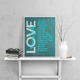 1 Korintiërs 13:4-8 Bijbelvers, Azure Poster