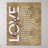 1 Korintiërs 13:4-8 Bijbelvers, Beige Poster (Voorkant)