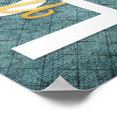 1 Korintiërs 13:4-8 Bijbelvers,  blauw Poster (Hoek)