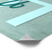 1 Korintiërs 13:4-8 Bijbelvers,  Blauwgroen Poster (Hoek)