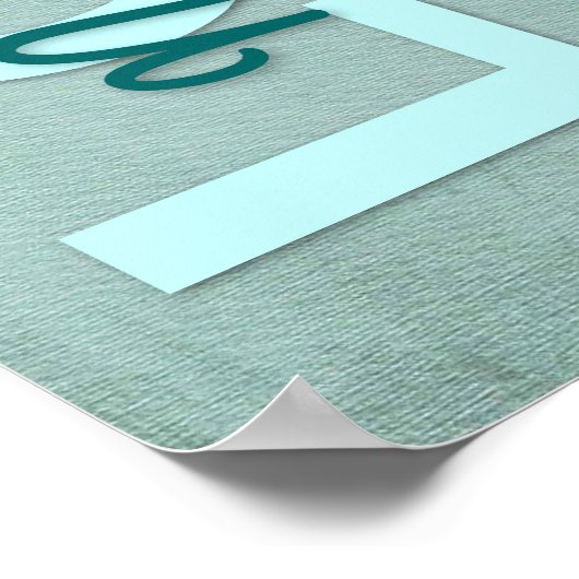 1 Korintiërs 13:4-8 Bijbelvers,  Blauwgroen Poster (Hoek)