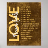 1 Korintiërs 13:4-8 Bijbelvers, bruin Poster (Voorkant)