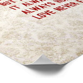 1 Korintiërs 13:4-8 Bijbelvers, Damask Poster (Hoek)