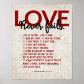 1 Korintiërs 13:4-8 Bijbelvers, Damask Poster (Voorkant)