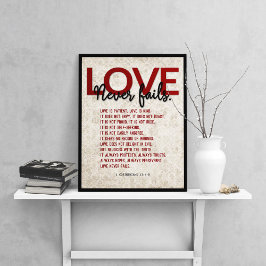 1 Korintiërs 13:4-8 Bijbelvers, Damask Poster