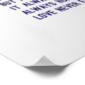 1 Korintiërs 13:4-8 Bijbelvers, Goud & Donkerblauw Poster (Hoek)