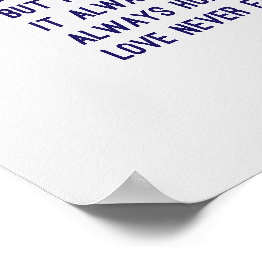 1 Korintiërs 13:4-8 Bijbelvers, Goud & Donkerblauw Poster (Hoek)