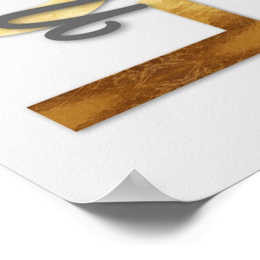 1 Korintiërs 13:4-8 Bijbelvers, Goud & Grijs Poster (Hoek)