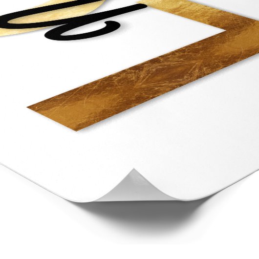 1 Korintiërs 13:4-8 Bijbelvers, goud-zwart-wit Poster (Hoek)