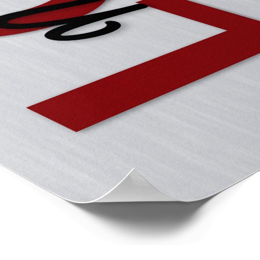 1 Korintiërs 13:4-8 Bijbelvers, Grijs-Maroon Poster (Hoek)