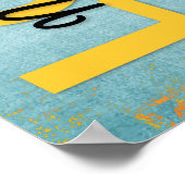 1 Korintiërs 13:4-8 Bijbelvers, Grunge blauw Poster (Hoek)