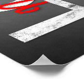 1 Korintiërs 13:4-8 Bijbelvers, Krijt & Rood Poster (Hoek)