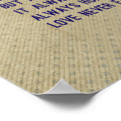 1 Korintiërs 13:4-8 Bijbelvers,  Tan Poster (Hoek)