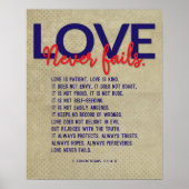 1 Korintiërs 13:4-8 Bijbelvers,  Tan Poster (Voorkant)
