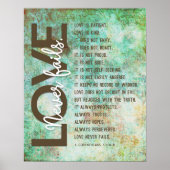 1 Korintiërs 13:4-8 Bijbelvers,  wervelig Poster (Voorkant)
