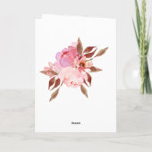 1 Korintiërs 13:4-8 Blush Bloemen Bruiloftkaart Kaart (Achterkant)