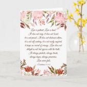 1 Korintiërs 13:4-8 Blush Bloemen Trouwkaart Kaart (Gele Bloem)