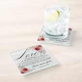 1 Korintiërs 13:4-8 Liefde is Geduldig Bijbel Bloe Glazen Onderzetter (Schuin)