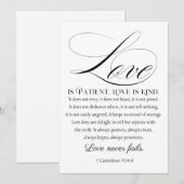 1 Korintiërs 13:4-8 Liefde is geduldig bruiloftsve Feestdagenkaart (Voorkant / Achterkant)